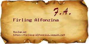 Firling Alfonzina névjegykártya