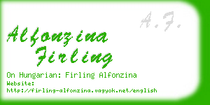 alfonzina firling business card